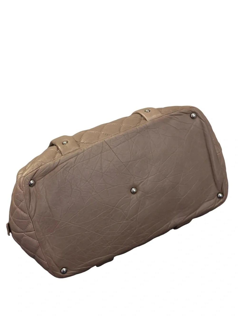 Chanel Lady Braid Bowler Bag in taupe distressed lambskin